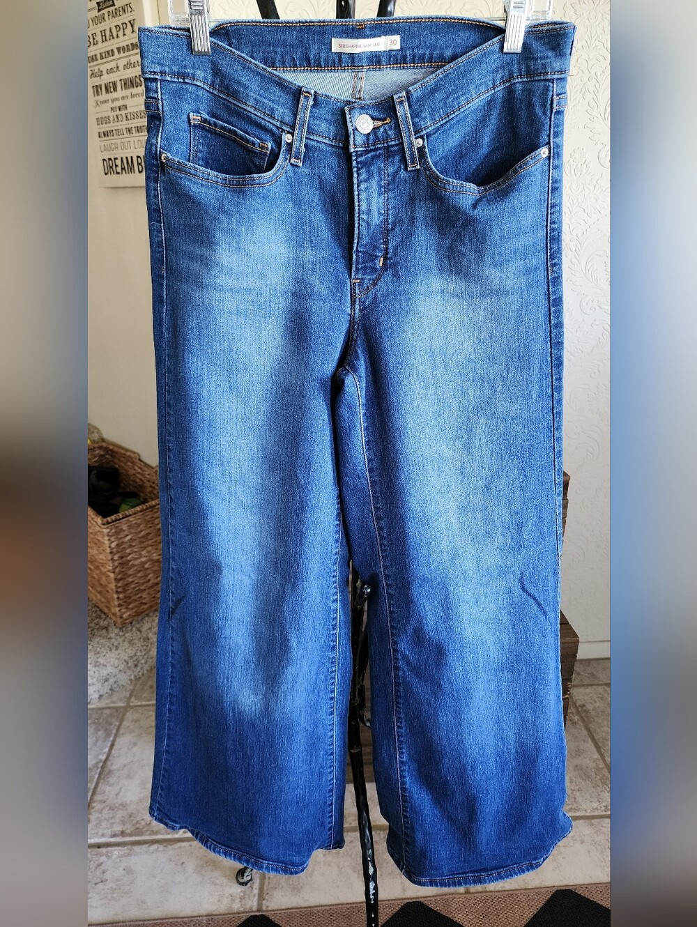 Levis Dark Blue Shaping Wide Leg Jeans